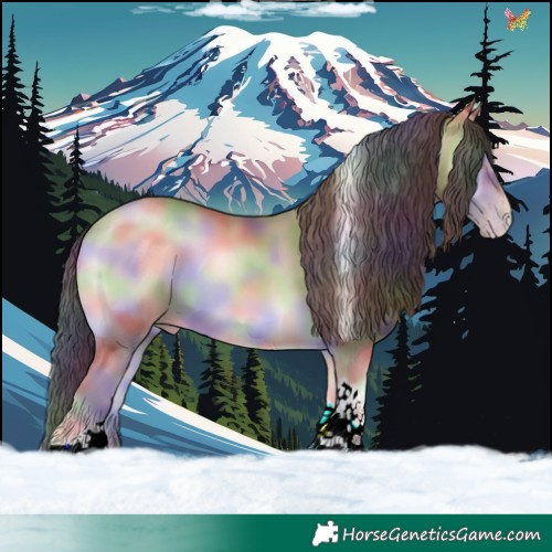 Horse Color:Nacre Sable Champagne Onyx Tobiano 