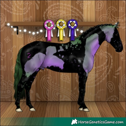 Horse Color:Void Watercolor Brown Splash Tobiano 