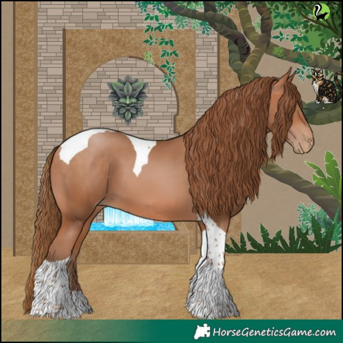 Horse Color:Brown Pearl Tobiano 