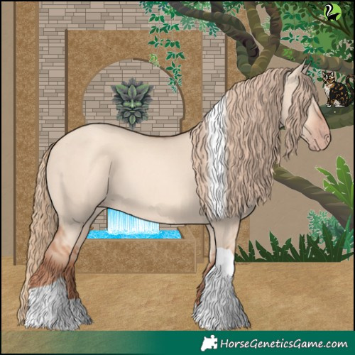 Horse Color:Gold Champagne Dun Tobiano 