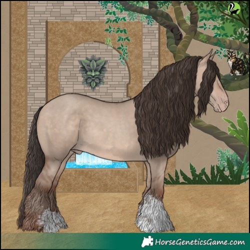 Horse Color:Sable Champagne Dun Sabino 