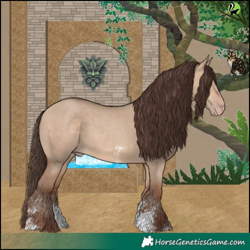 Horse Color:Amber Champagne Dun Sabino 