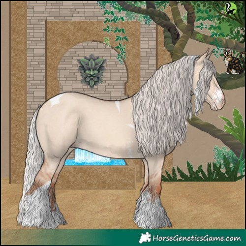 Horse Color:Silver Amber Champagne Dun Sabino Tobiano 