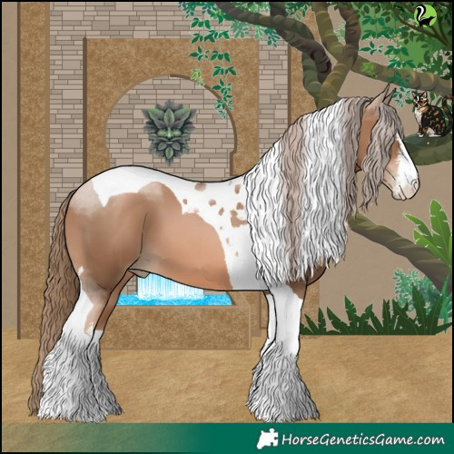 Horse Color:White Spotted Liver Chestnut Pearl Tobiano 