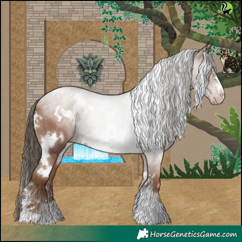Horse Color:White Spotted Classic Champagne Rabicano 