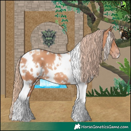 Horse Color:White Spotted Gold Champagne Tobiano 