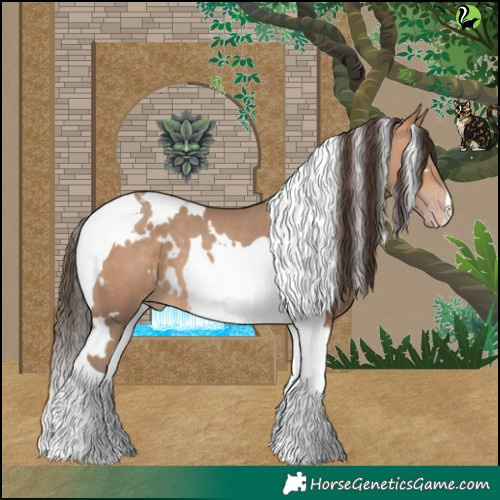 Horse Color:White Spotted Amber Champagne Tobiano 