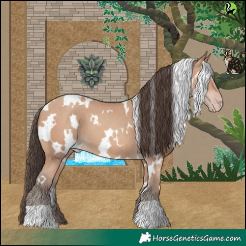 Horse Color:White Spotted Amber Champagne 