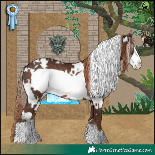 Horse Color:White Spotted Liver Chestnut Frame Rabicano 