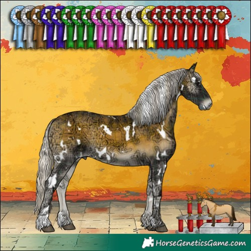 Horse Color:Plaid  White Spotted Silver Buckskin Ice Onyx 