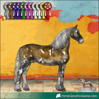 Horse Color:Plaid White Spotted Silver Buckskin Ice Onyx