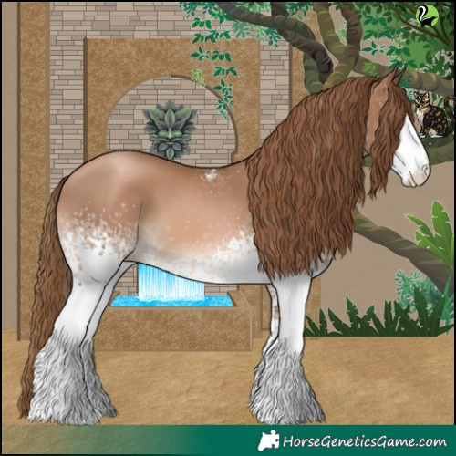 Horse Color:White Spotted Liver Chestnut Pearl 