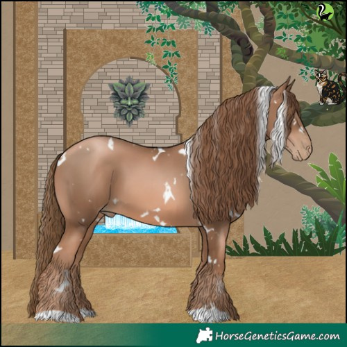 Horse Color:White Spotted Liver Chestnut Pearl 