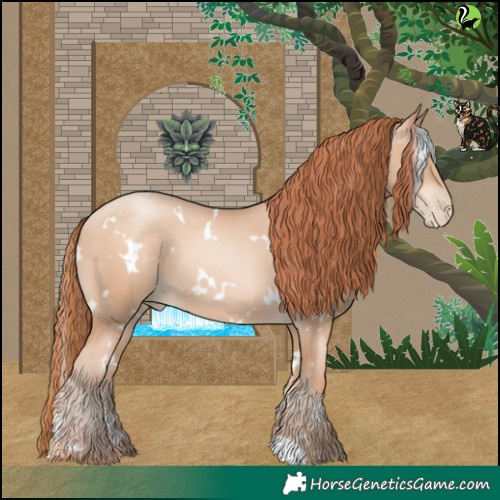 Horse Color:White Spotted Sable Champagne Pearl 