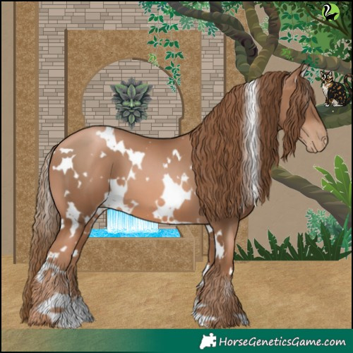 Horse Color:White Spotted Liver Chestnut Pearl 