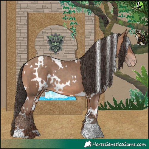 Horse Color:White Spotted Amber Champagne 