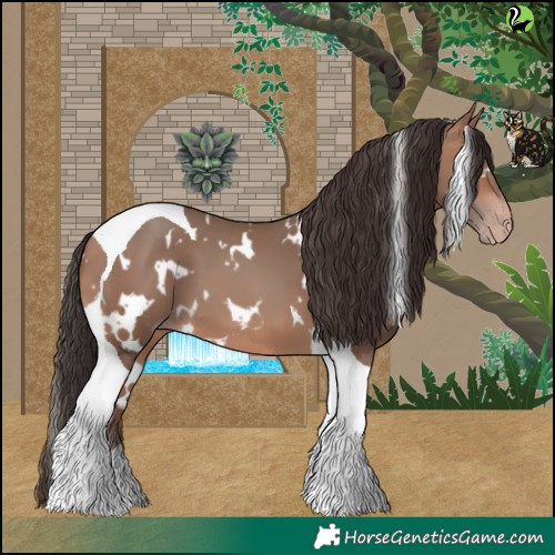 Horse Color:White Spotted Sable Champagne Tobiano 