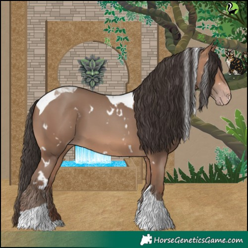 Horse Color:White Spotted Sable Champagne Tobiano 