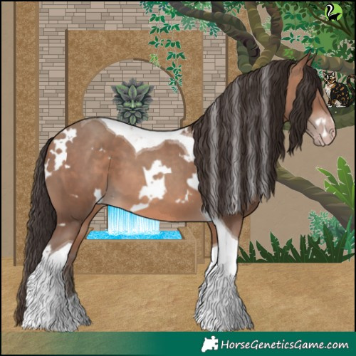 Horse Color:White Spotted Sable Champagne Tobiano 