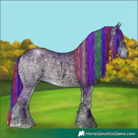 Horse Color:Painted Watercolor Bay Chinchilla Ice Onyx