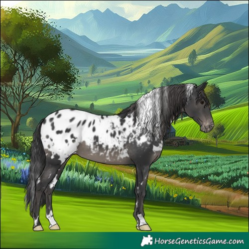 Horse Color:White Spotted Black Appaloosa 