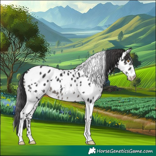 Horse Color:White Spotted Black Appaloosa 