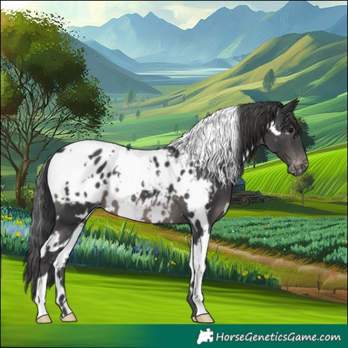 Horse Color:White Spotted Black Appaloosa 