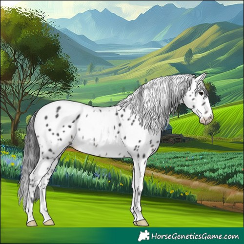 Horse Color:White Spotted Black Appaloosa 