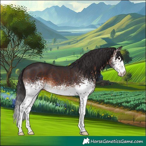 Horse Color:White Spotted Brown