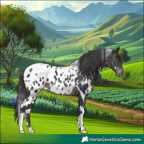 Horse Color:White Spotted Black Appaloosa 
