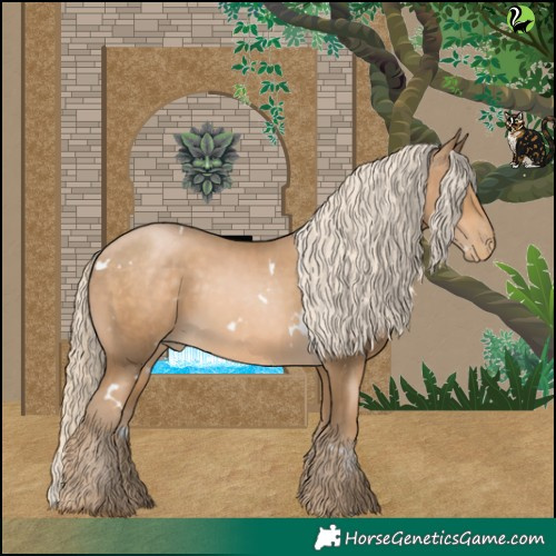 Horse Color:White Spotted Chocolate Palomino Pearl 