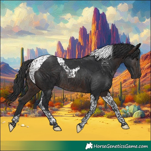 Horse Color:Bay Tobiano Rabicano 