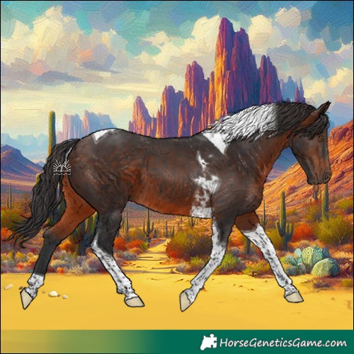 Horse Color:Brown Tobiano 