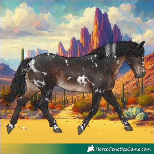 Horse Color:White Spotted Brown Rabicano 
