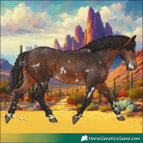 Horse Color:White Spotted Brown 