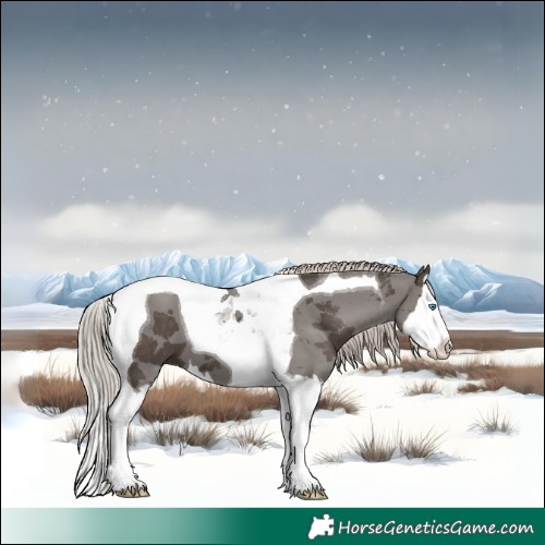 Horse Color:Silver Black Merle Splash Tobiano