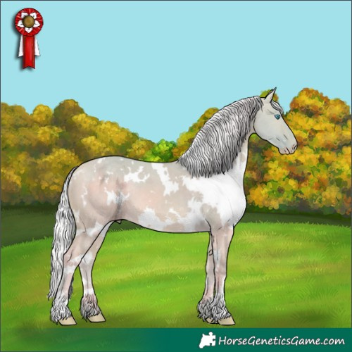 Horse Color:Watercolor White Spotted Silver Perlino Dun 