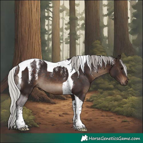 Horse Color:Powder White Silver Brown Tobiano Rabicano