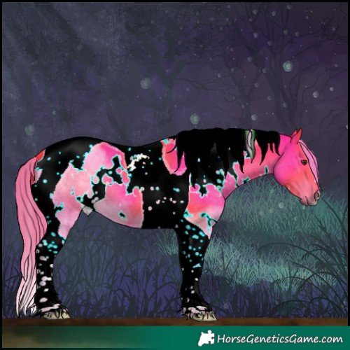 Horse Color:Watercolor White Spotted Liver Chestnut Tobiano 