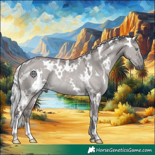 Horse Color:Platinum White Spotted Silver Smoky Grullo Rabicano 