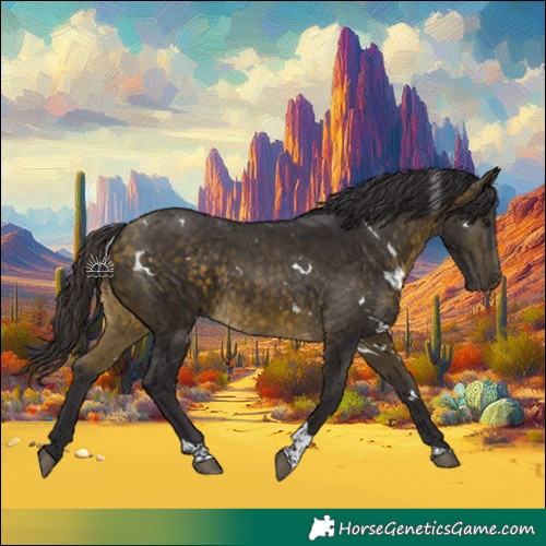 Horse Color:White Spotted Buckskin Tobiano 