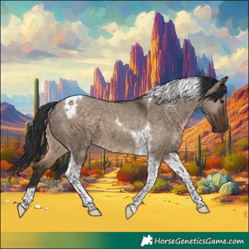 Horse Color:Brown Dun Tobiano