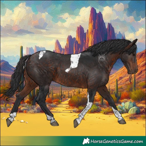 Horse Color:Brown Tobiano 