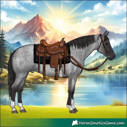 Horse Color:Smoky Blue Roan Tobiano 