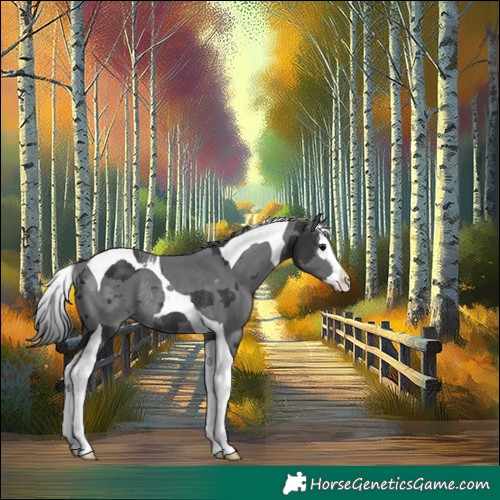 Horse Color:Black Merle Splash Tobiano Rabicano