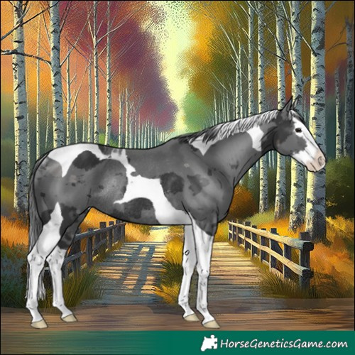 Horse Color:Black Merle Splash Tobiano Rabicano 