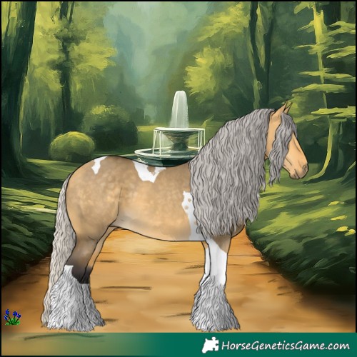 Horse Color:Silver Buckskin Dun Tobiano 