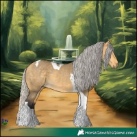 Horse Color:Silver Buckskin Dun Tobiano 