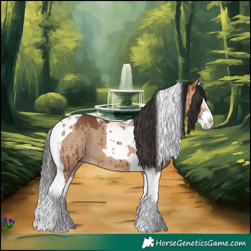 Horse Color:Bay Dun Splash Tobiano Brindle 