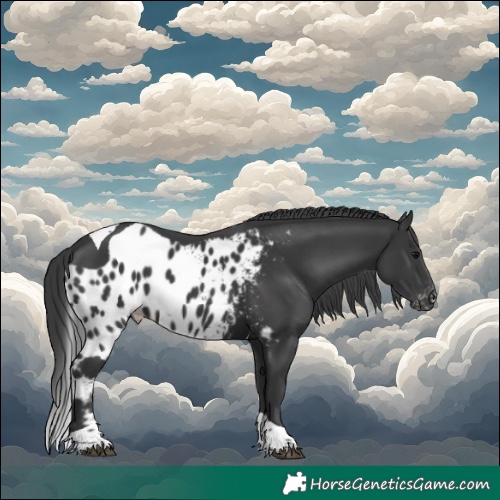 Horse Color:Black Sabino Tobiano Skewed Appaloosa 